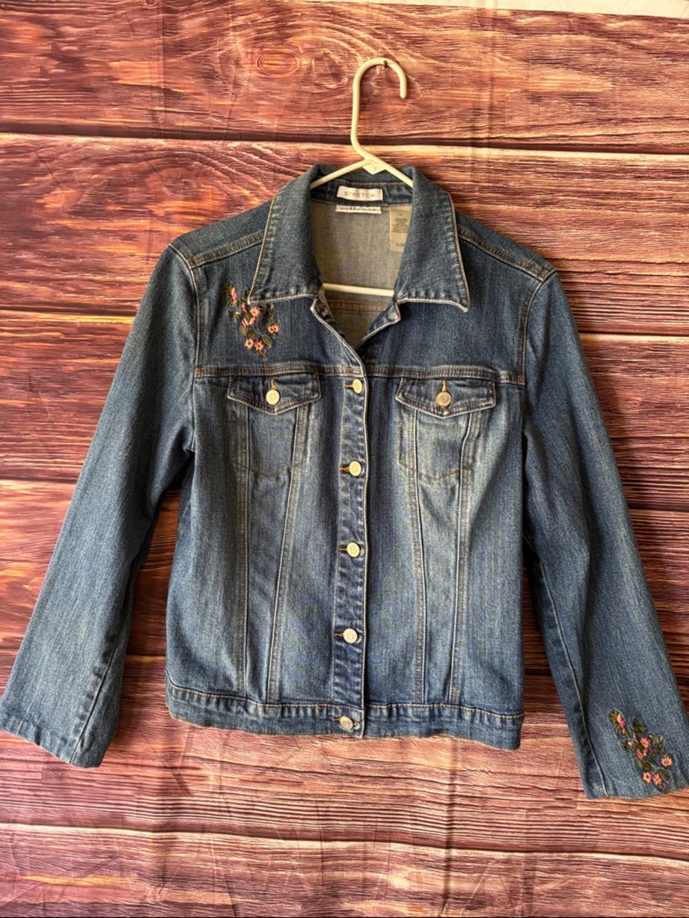 Embroidered Blue Denim Jean Jacket for Women